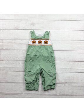 Lil Cactus Smocked Turkey Longall Sleeveless Thanksgiving Romper 18-24 Months